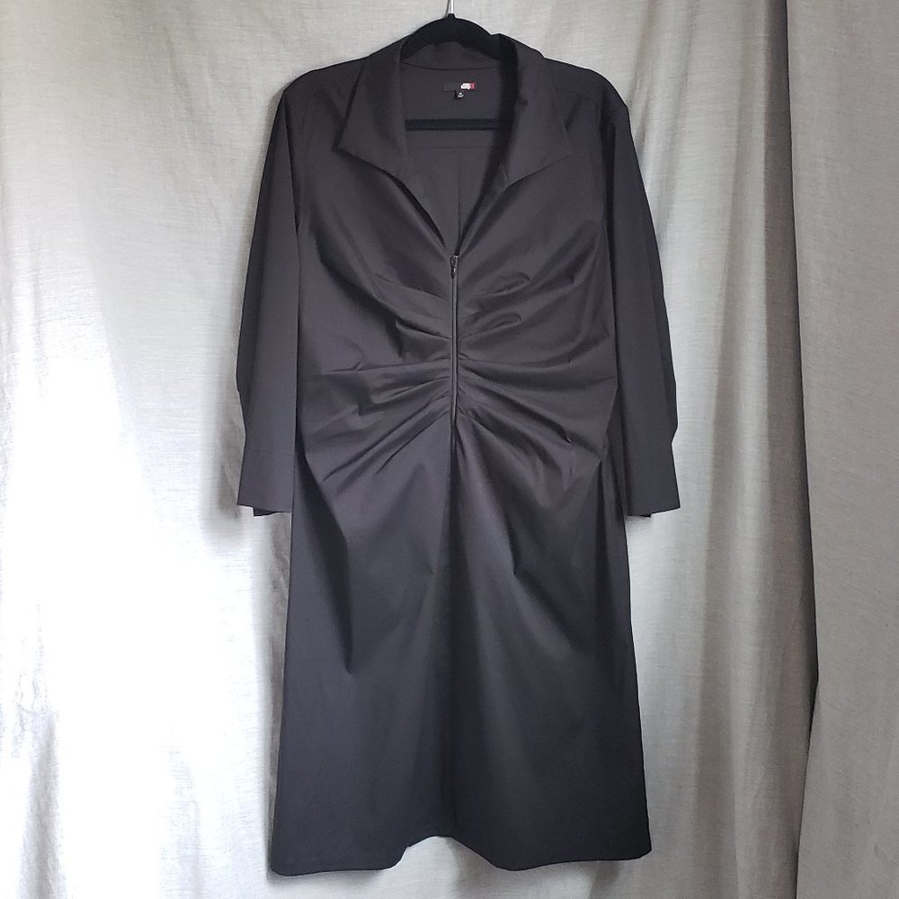 148 - Rouched Zip-Up Trench Coat